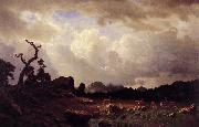 Albert Bierstadt Thunderstorm in the Rocky Mountains oil on canvas